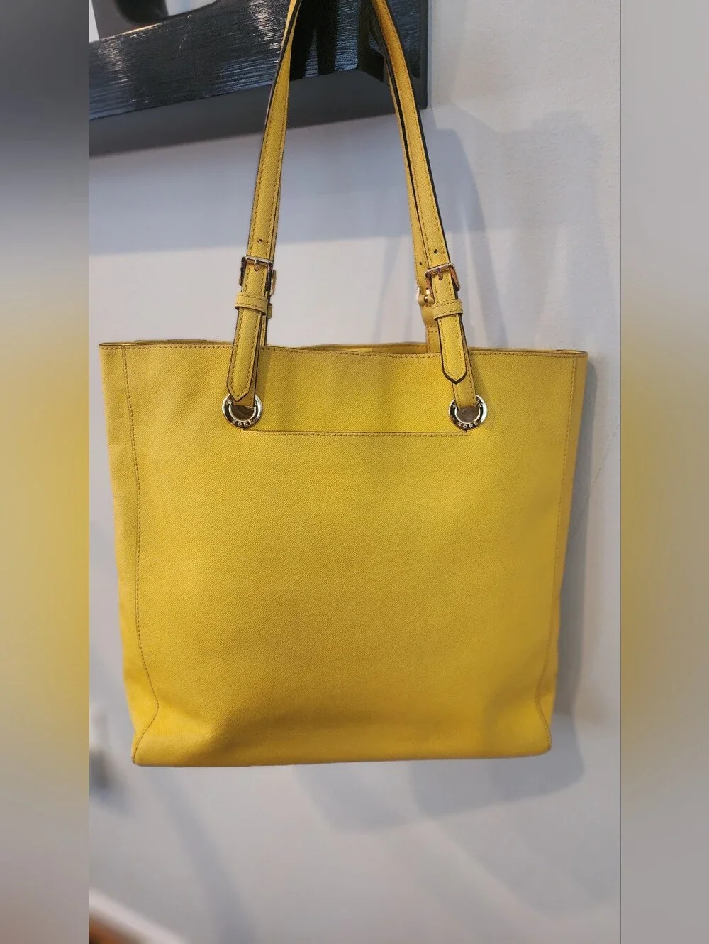 Michael Kors Yellow Leather Tote with MK Charm